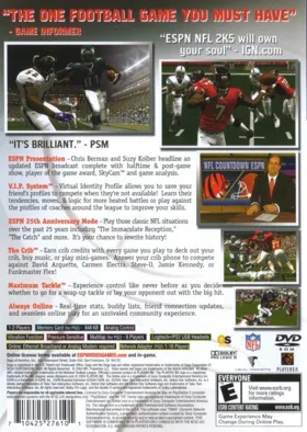 ESPN NFL 2K5 box cover back